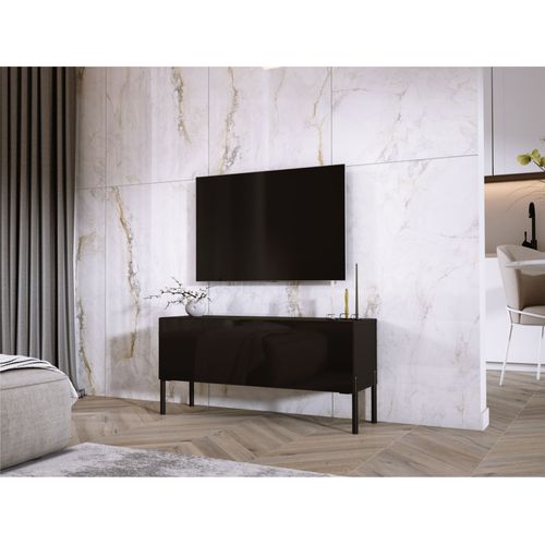 Meuble TV Anthracite, Pieds Noir, 100 X 52 X 32 Cm