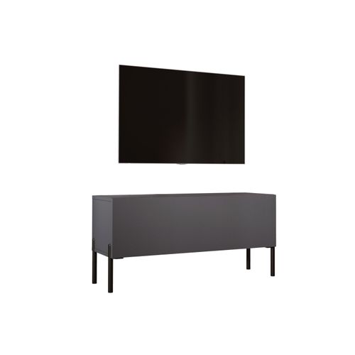 Meuble TV Anthracite, Pieds Noir, 100 X 52 X 32 Cm