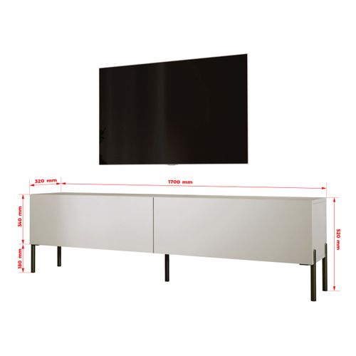 Meuble TV : Cachemire, Pieds Noir, 170 X 52 X 32 Cm