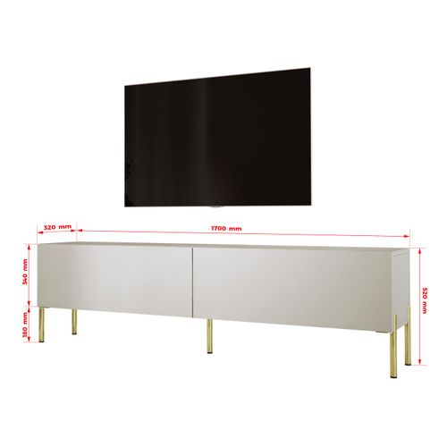 Meuble TV : Cachemire, Pieds Or, 170 X 52 X 32 Cm