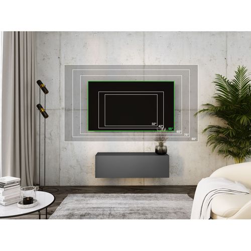 Meuble TV Suspendu, 100 X 34 X 32 Cm, Anthracite