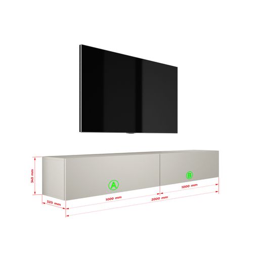 Meuble TV Suspendu, (2 X 100) X 34 X 32 Cm, Cachemire