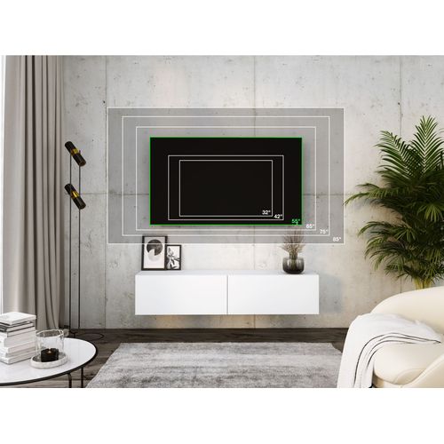 Meuble TV Suspendu, 140 X 34 X 32 Cm, Blanc