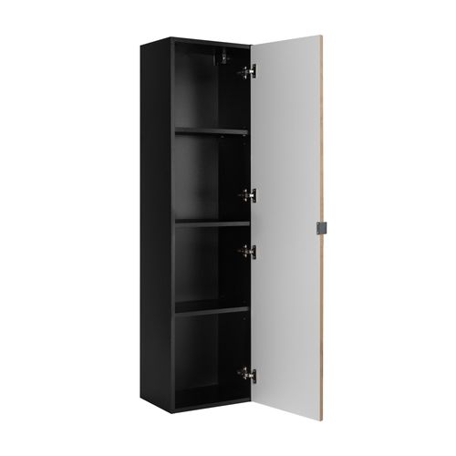 Meuble De Salle De Bain, Noir Mat, 35 X 136 X 25 Cm