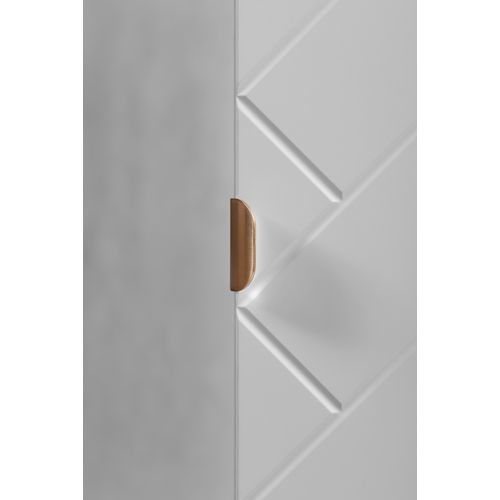 Meuble De Salle De Bain, Blanc Mat, 35 X 136 X 27 Cm, Poignées Dorées