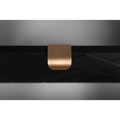 Meuble De Salle De Bain, Noir Mat, 80 X 57 X 46 Cm, Poignées Dorées