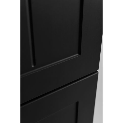 Meuble De Salle De Bain De Style Classique, Noir, 35 X 136 X 27 Cm, Poignée Dorée