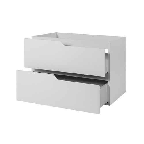 Meuble Sous-vasque Suspendu Pour Salle De Bain, Blanc, 80 X 57 X 46 Cm, Sans Plateau