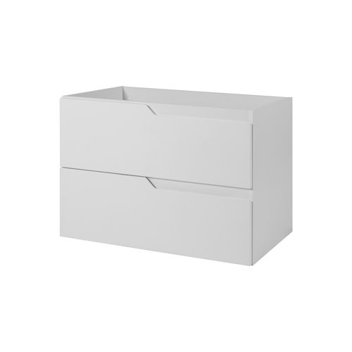 Meuble Sous-vasque Suspendu Pour Salle De Bain, Blanc, 80 X 57 X 46 Cm, Sans Plateau