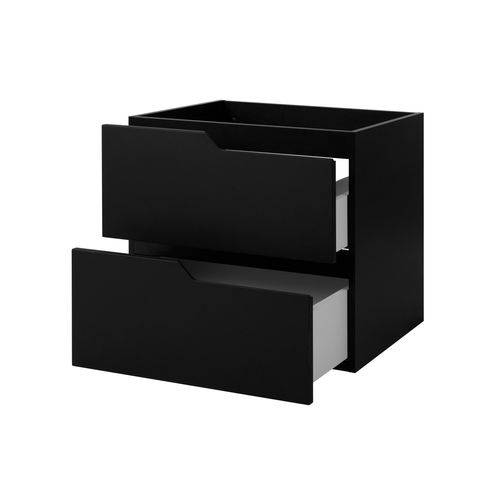 Meuble Sous-vasque Mural Pour Salle De Bain, Noir, 60 X 57 X 46 Cm, Sans Plateau