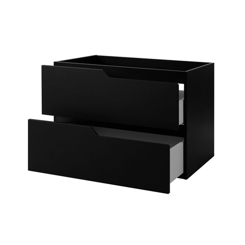 Meuble Sous-vasque Mural Pour Salle De Bain, Noir, 80 X 57 X 46 Cm, Sans Plateau