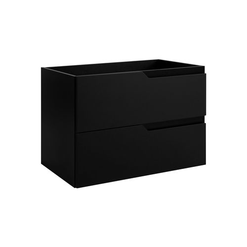 Meuble Sous-vasque Mural Pour Salle De Bain, Noir, 80 X 57 X 46 Cm, Sans Plateau