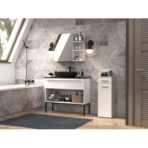 Meuble De Salle De Bain, Blanc Mat, 85 X 30 X 30 Cm