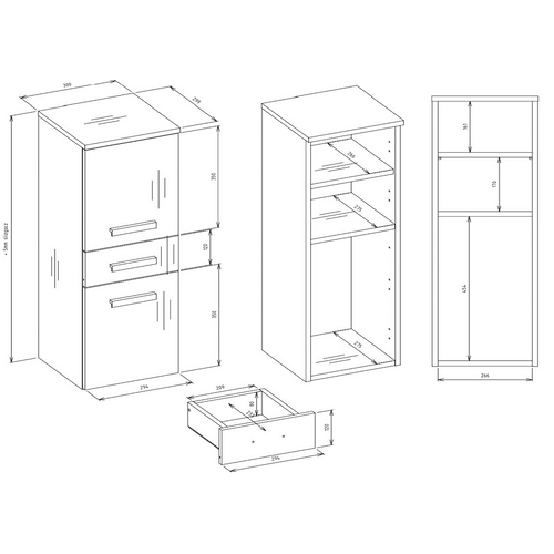 Meuble De Salle De Bain, Blanc Mat, 85 X 30 X 30 Cm