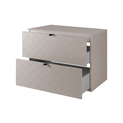 Meuble De Salle De Bain, Cachemire, 80 X 57 X 46 Cm, Poignées Noires