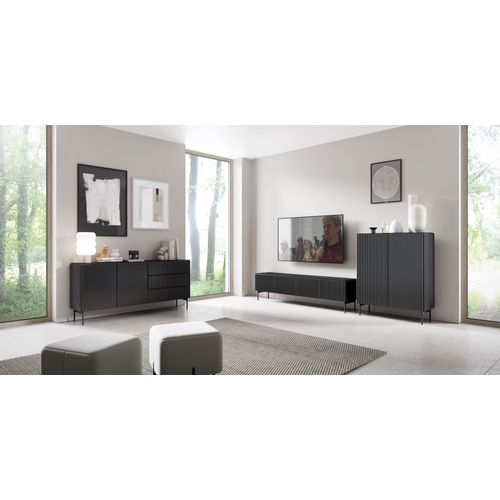 Buffet, Noir, 195,2 X 81,2 X 39,8 Cm