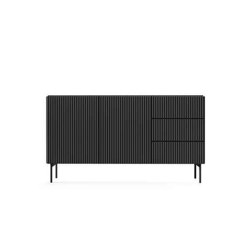 Buffet, Noir, 147 X 81,2 X 39,8 Cm