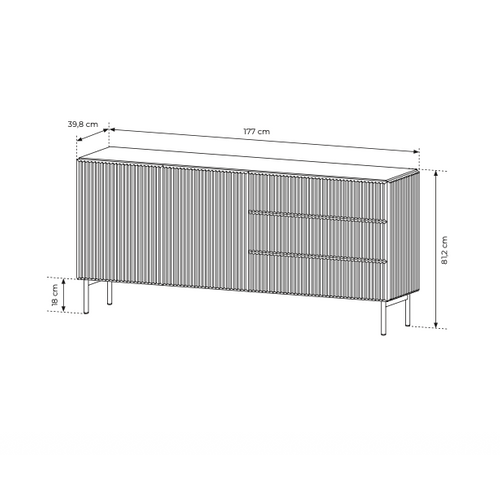 Buffet, Cachemire, 177 X 81,2 X 39,8 Cm