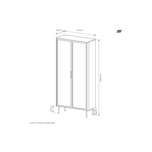 Vitrine, Chêne Dunin, 91,5 X 194,6 X 39,3 Cm