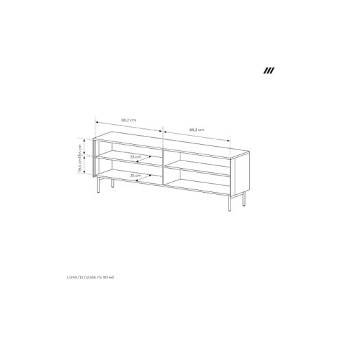 Meuble TV, Chêne Dunin, 181,3 X 61,6 X 39,3 Cm