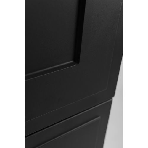 Meuble De Salle De Bain, Noir, 35 X 136 X 27 Cm, Poignée Noire