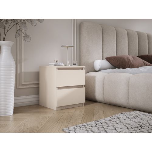 Table De Chevet Avec Deux Tiroirs, 45 × 36 × 36 Cm, Couleur : Cachemire