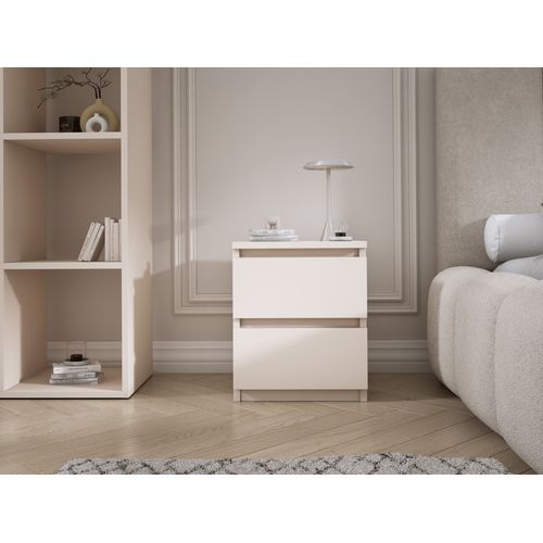 Table De Chevet Avec Deux Tiroirs, 45 × 36 × 36 Cm, Couleur : Cachemire