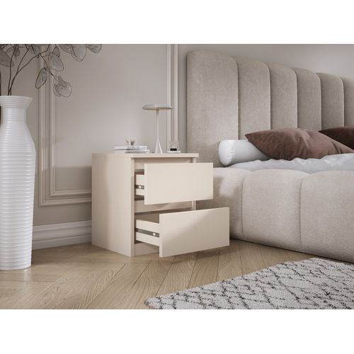 Table De Chevet Avec Deux Tiroirs, 45 × 36 × 36 Cm, Couleur : Cachemire