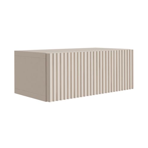 Table De Chevet Suspendue Avec Tiroir, Façade Rainurée, Couleur : Cachemire, 40 X 20 X 16 Cm