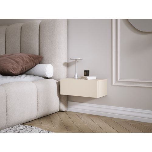 Table De Chevet Suspendue Avec Tiroir, Façade Lisse, Couleur : Cachemire, 40 X 20 X 16 Cm
