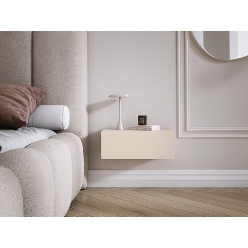 Table De Chevet Suspendue Avec Tiroir, Façade Lisse, Couleur : Cachemire, 40 X 20 X 16 Cm