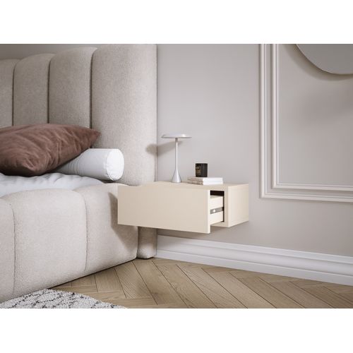 Table De Chevet Suspendue Avec Tiroir, Façade Lisse, Couleur : Cachemire, 40 X 20 X 16 Cm