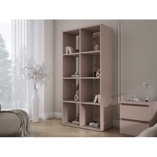 Bibliothèque à 8 Compartiments, Couleur : Brun Caramel, 147 × 74 × 30 Cm, Verticale Ou Horizontale