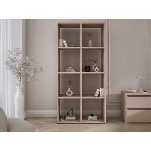 Bibliothèque à 8 Compartiments, Couleur : Brun Caramel, 147 × 74 × 30 Cm, Verticale Ou Horizontale