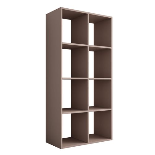 Bibliothèque à 8 Compartiments, Couleur : Brun Caramel, 147 × 74 × 30 Cm, Verticale Ou Horizontale