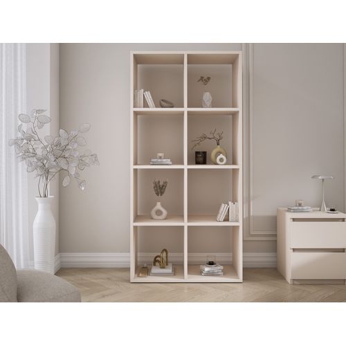 Bibliothèque à 8 Compartiments, Couleur : Cachemire, 147 × 74 × 30 Cm, Verticale Ou Horizontale