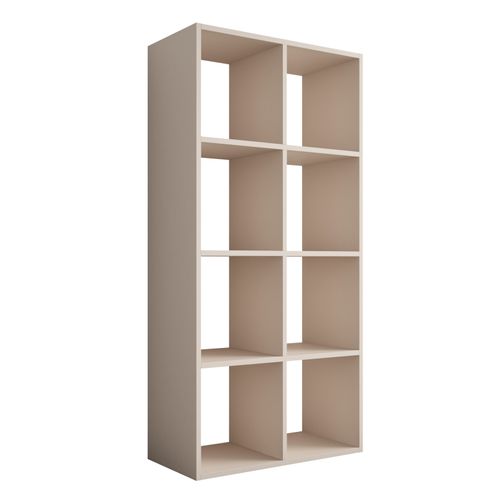 Bibliothèque à 8 Compartiments, Couleur : Cachemire, 147 × 74 × 30 Cm, Verticale Ou Horizontale
