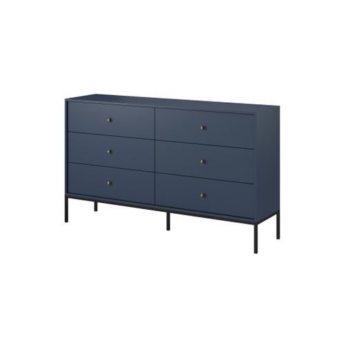Buffet : Bleu Marine, 154 X 83 X 39 Cm, Pieds Noires