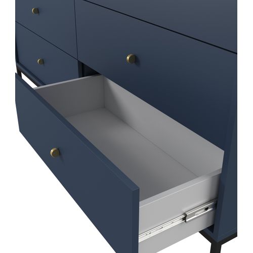 Buffet : Bleu Marine, 154 X 83 X 39 Cm, Pieds Noires