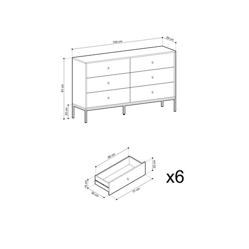 Buffet : Bleu Marine, 154 X 83 X 39 Cm, Pieds Noires
