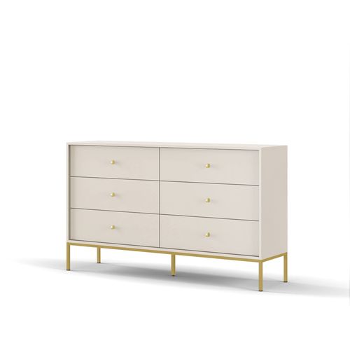 Buffet : Beige Sable, 154 X 83 X 39 Cm, Pieds Dorées