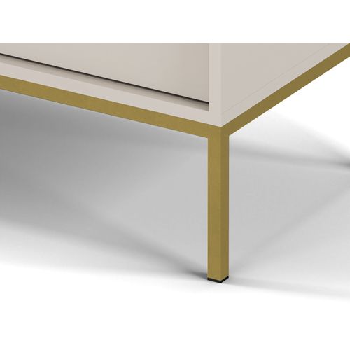 Buffet : Beige Sable, 154 X 83 X 39 Cm, Pieds Dorées