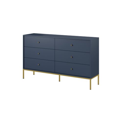 Buffet : Bleu Marine, 154 X 83 X 39 Cm, Pieds Dorées