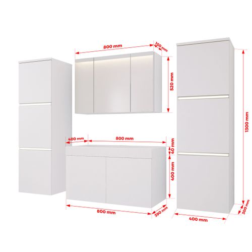 Ensemble Meuble Salle De Bain, Blanc Mat, 160 X 130 Cm