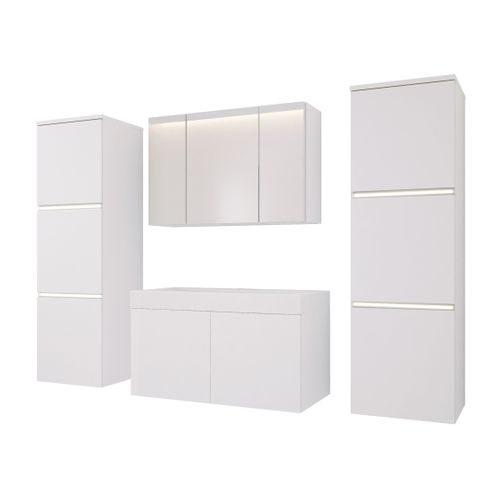 Ensemble Meuble Salle De Bain, Blanc Mat, 160 X 130 Cm