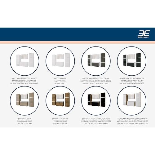 Ensemble Meuble Salle De Bain, Blanc Mat, Blanc Brillant, 160 X 130 Cm
