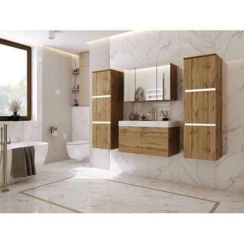 Ensemble Meuble Salle De Bain, Wotan Chêne, 160 X 130 Cm