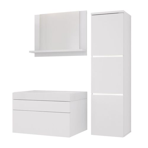 Ensemble Meuble Salle De Bain, Blanc Mat, 90 X 110 Cm