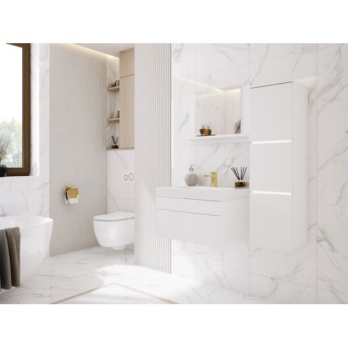 Ensemble Meuble Salle De Bain, Blanc Mat, 90 X 110 Cm