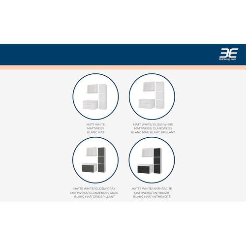 Ensemble Meuble Salle De Bain, Blanc Mat, Blanc Brillant, 90 X 110 Cm